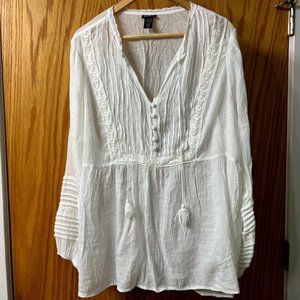Torrid Long Sleeve Lace Trim Blouse - Size 2